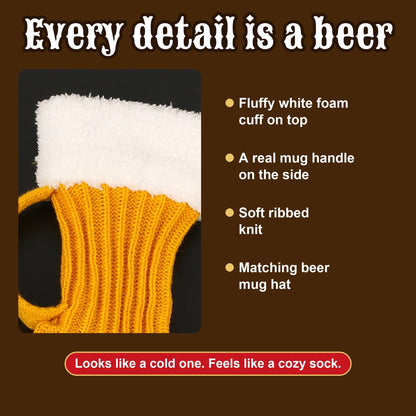 Beer Mug Socks + Beer Hat Set
