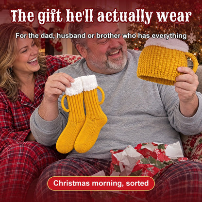 Beer Mug Socks + Beer Hat Set