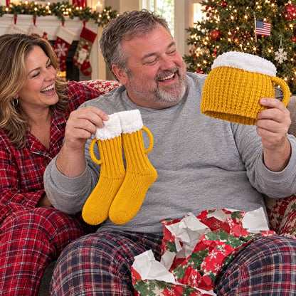 Beer Mug Socks + Beer Hat Set