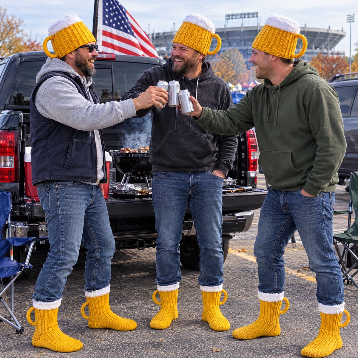 Beer Mug Socks + Beer Hat Set