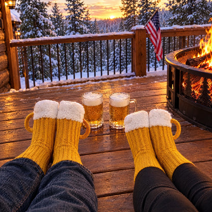 Beer Mug Socks + Beer Hat Set